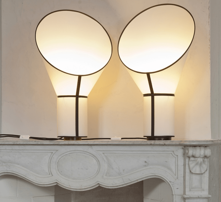 Artful Modern Fabric & Metal Table Lamp