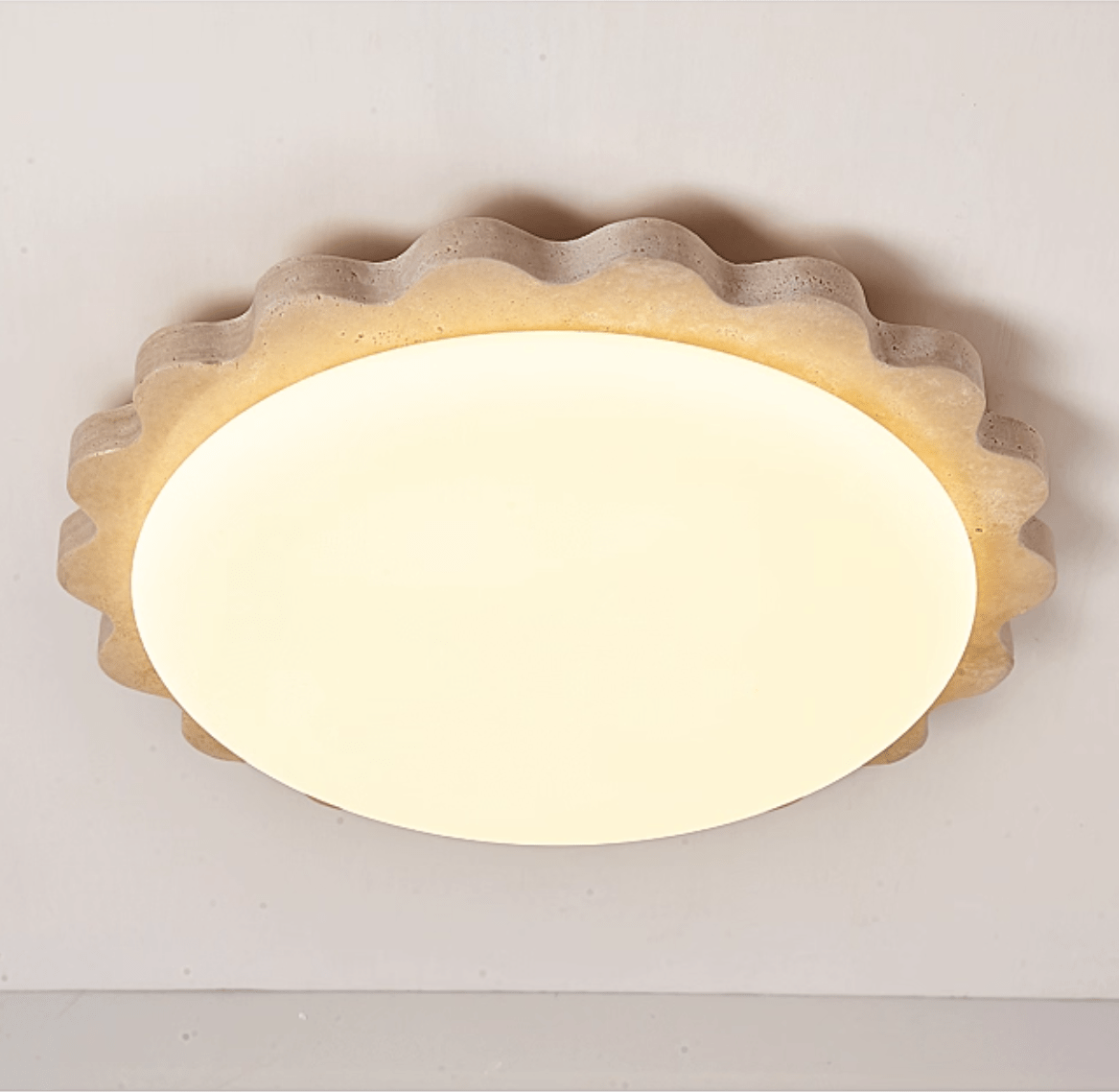 Scallop Modern Travertine Ceiling Light