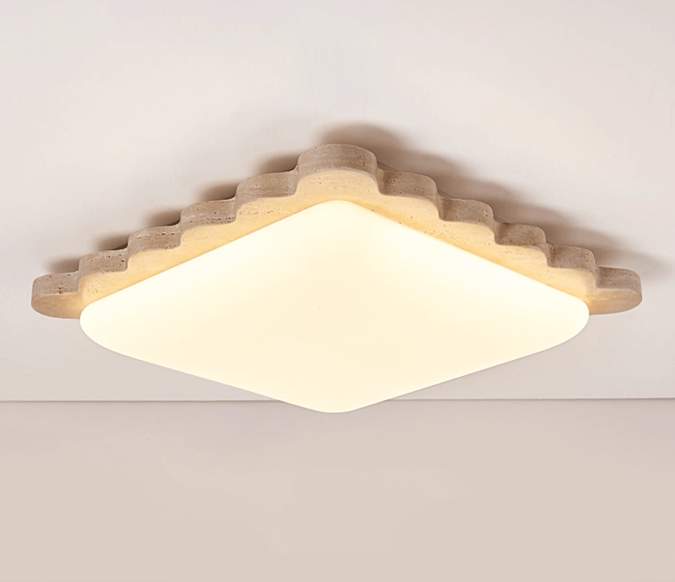 Scallop Modern Travertine Ceiling Light