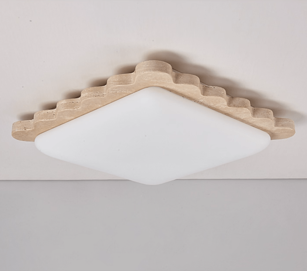 Scallop Modern Travertine Ceiling Light