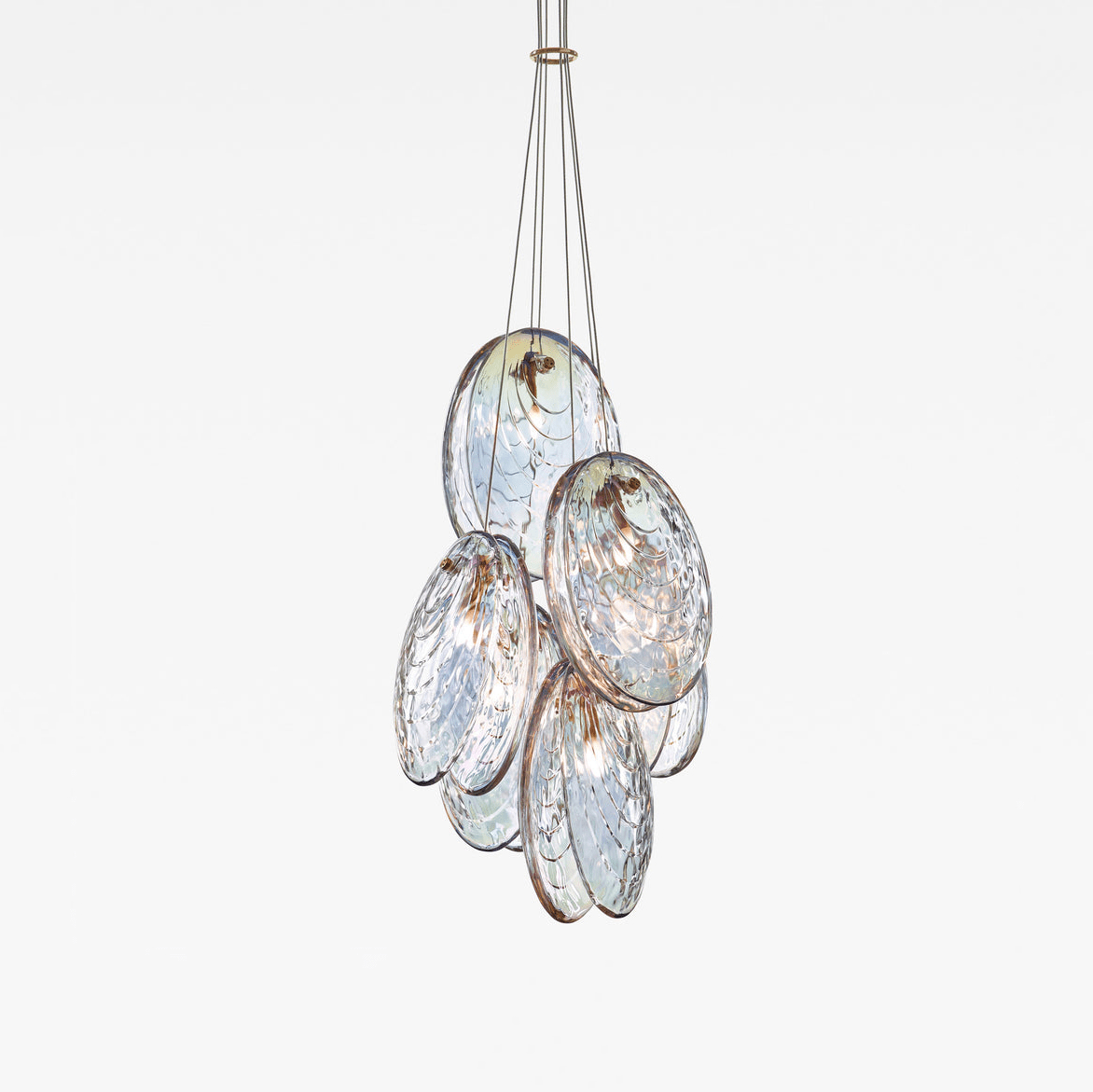 Mussels Modern Metal & Glass Chandelier