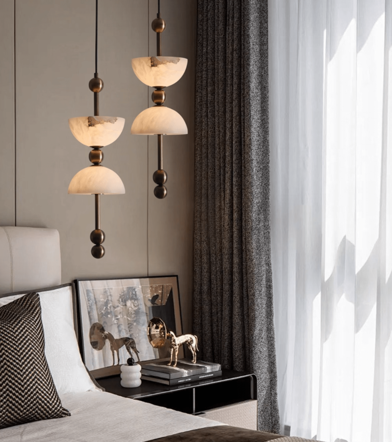 Duo Modern Glass & Metal Pendant Light