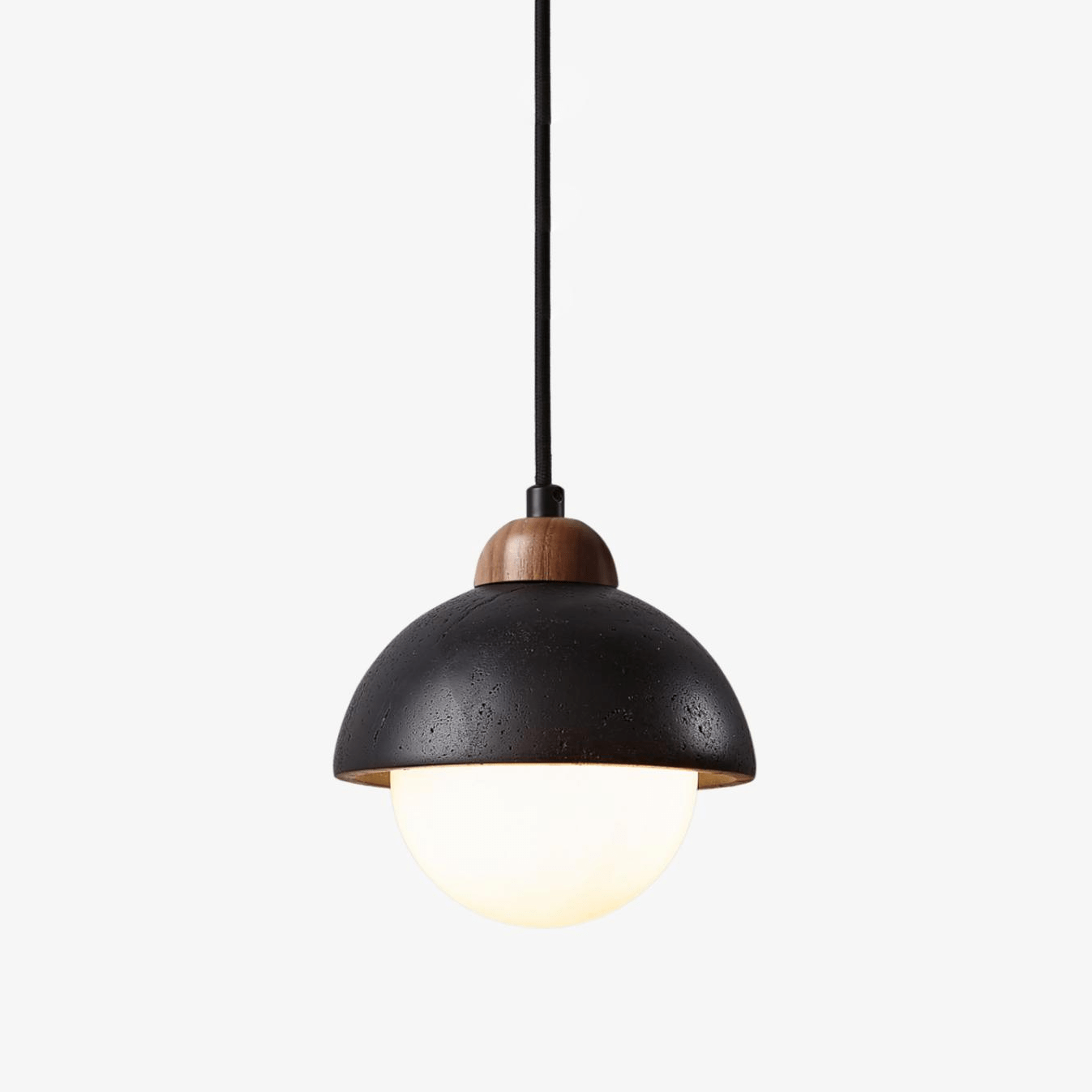 Zenith Modern Travertine & Wood Pendant Light