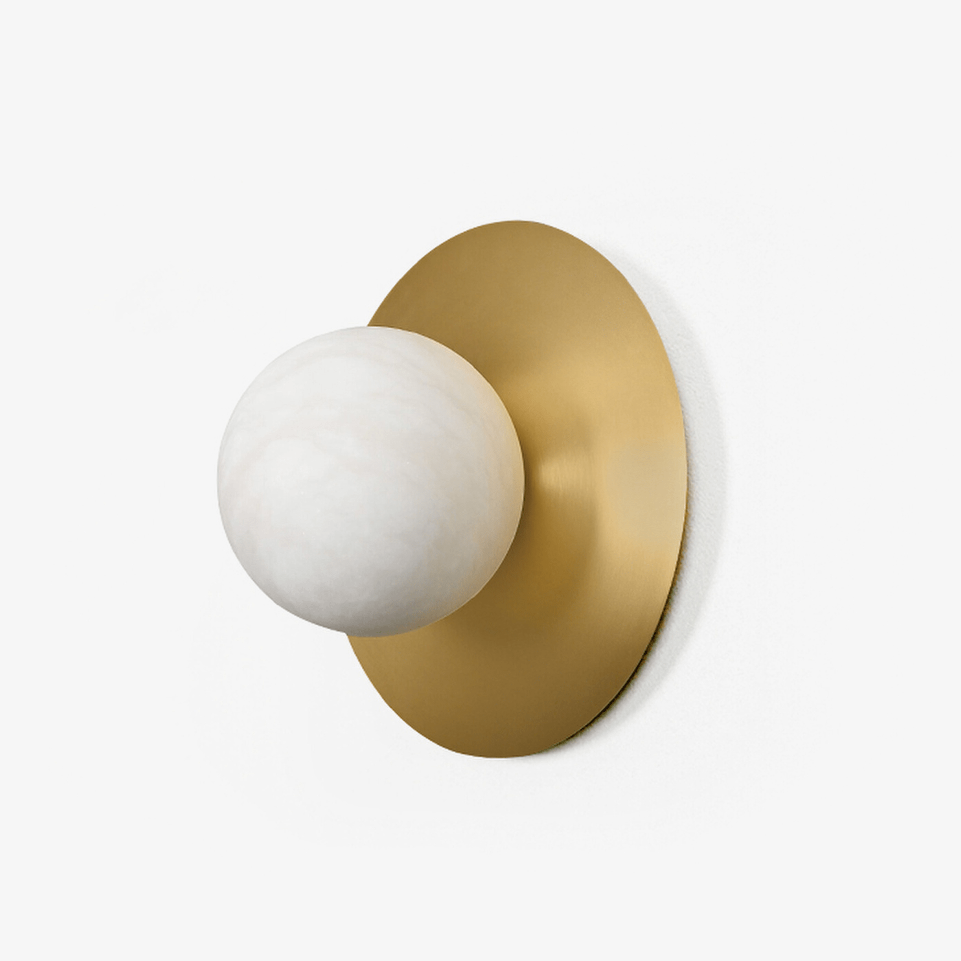 Orb Modern Alabaster & Brass Sconce