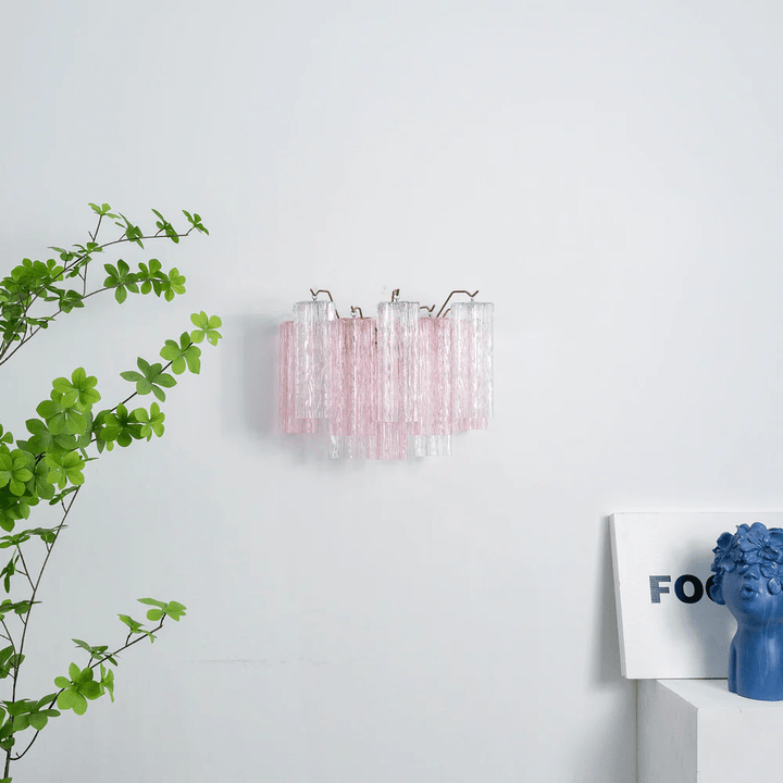 Aurora Wall Light Tronchi Glass Tube Tiered Amber Modern