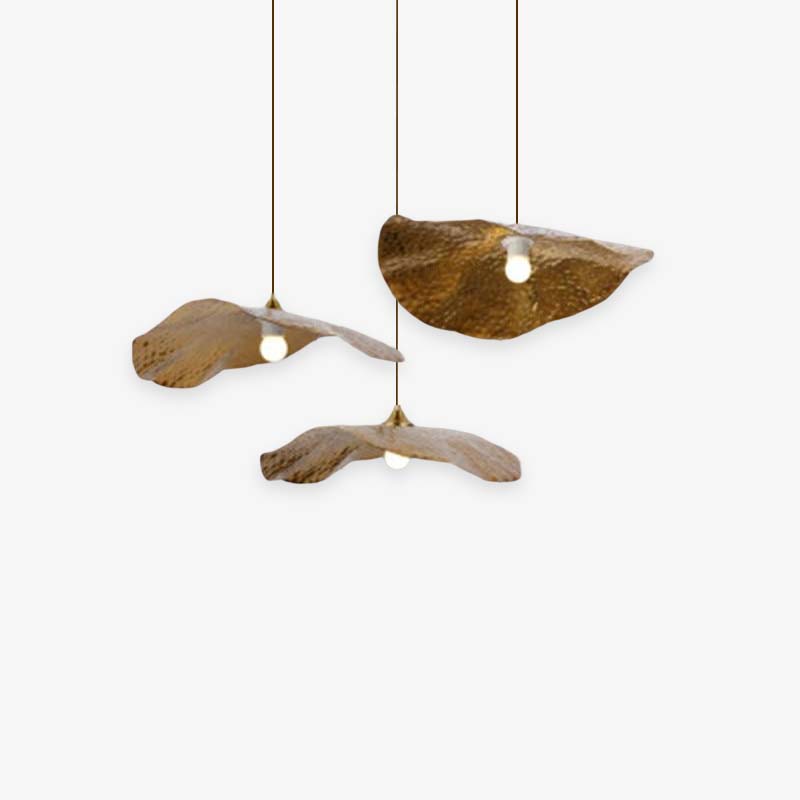 Carins Natural Lotus Leaf Metal Pendant Light
