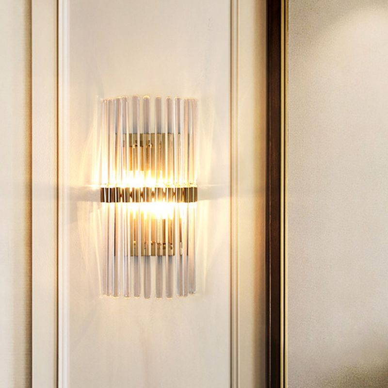 Ray Modern Cylindrical Metal Crystal Wall Lamp
