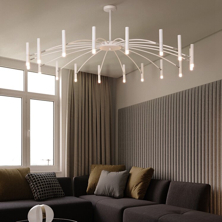 Arisha Modern Blown Linear Metal Chandelier