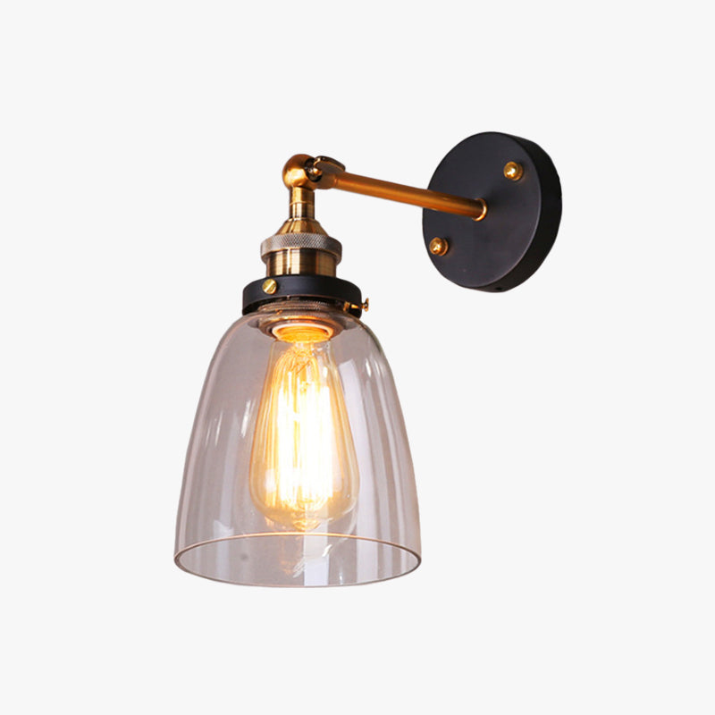 Epoch Retro Vintage Wall Mounted Lamp, Metal & Glass