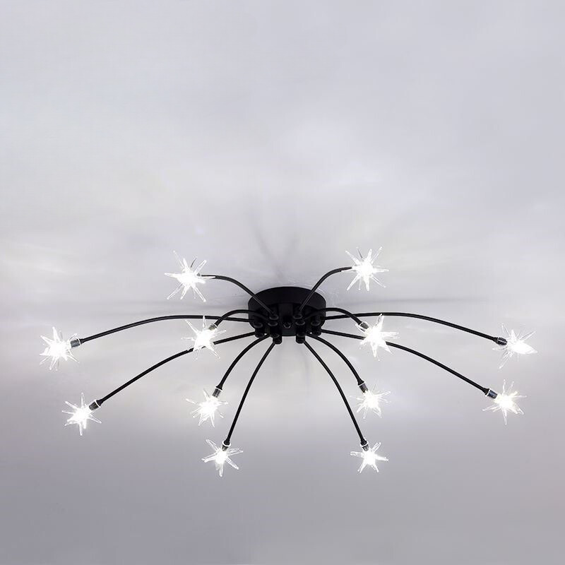 Arisha Art Deco Starry Metal Glass Flush Mount Ceiling Light - Letslighting