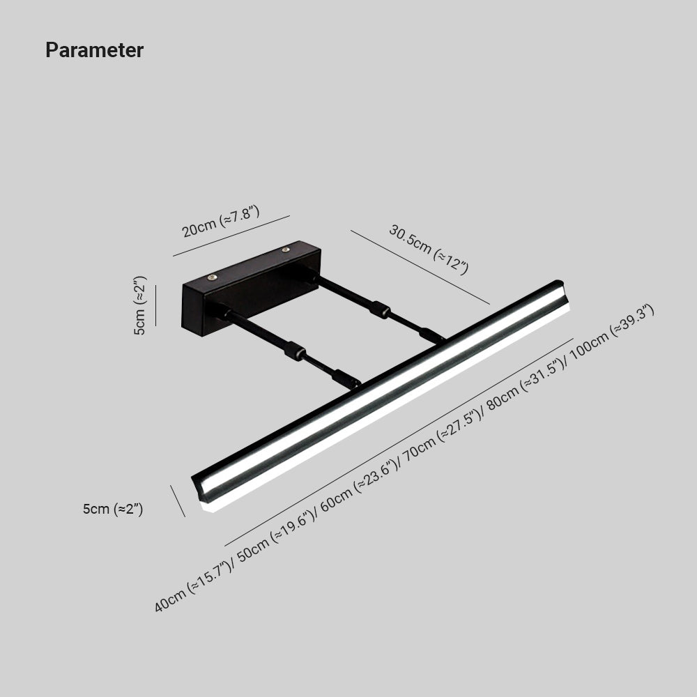 Arisha Industrial Linear Metal Acrylic Wall Lamp