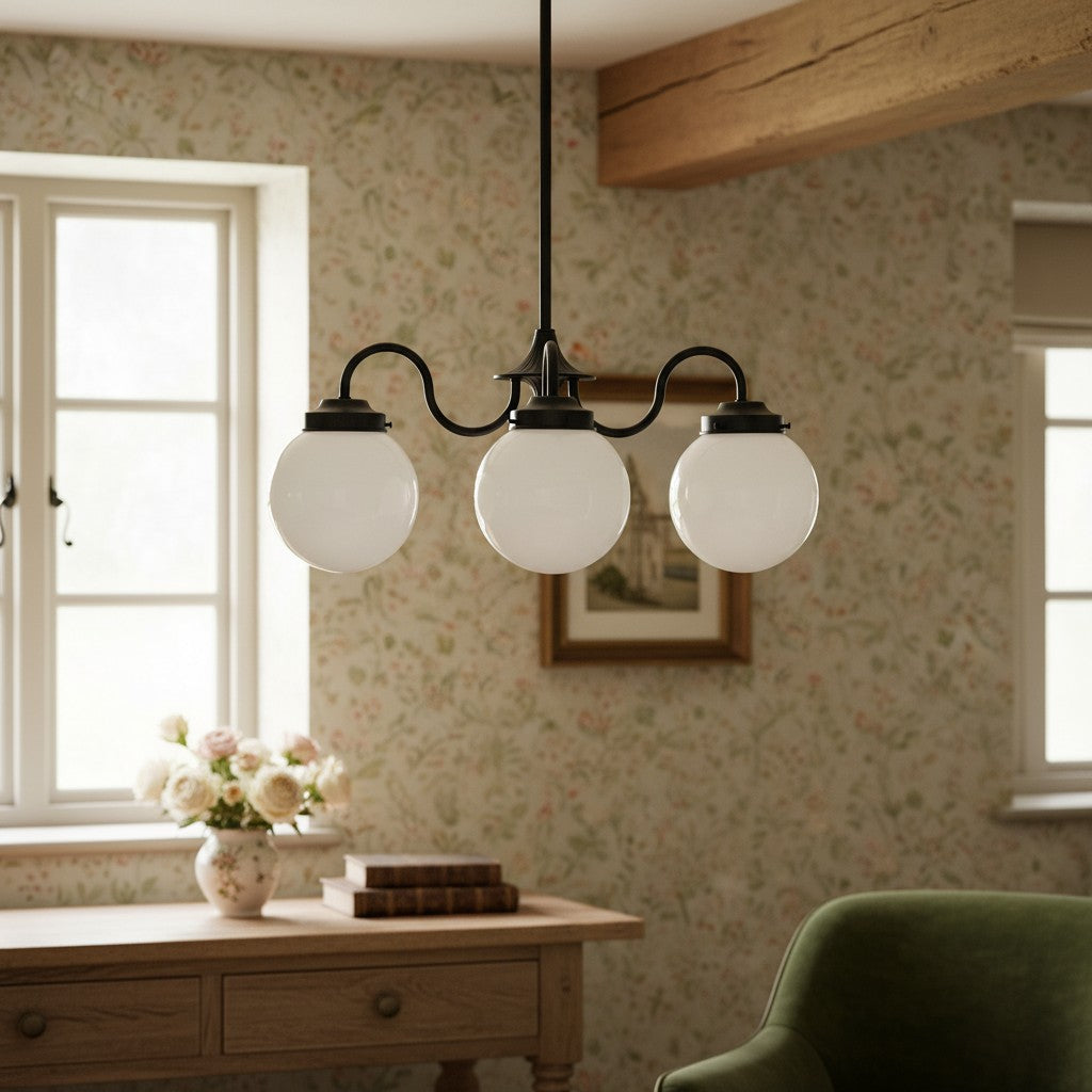Pearl 3-Light Glass Chandelier
