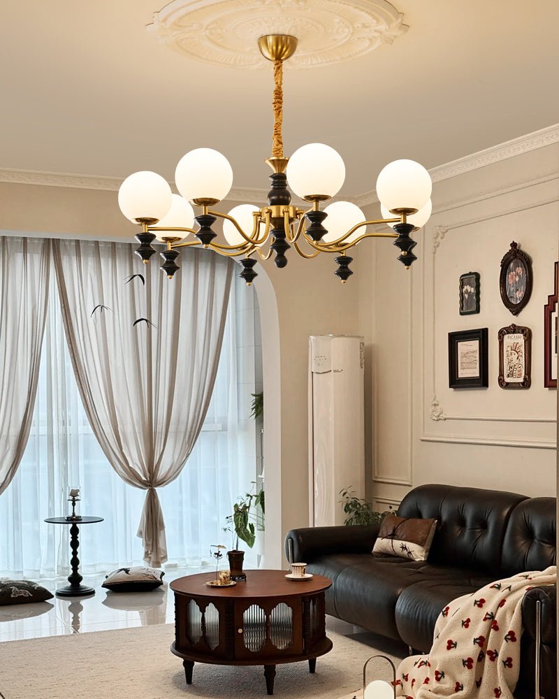 Ordore Traditional Elegance Vintage Wood Chandelier - Letslighting