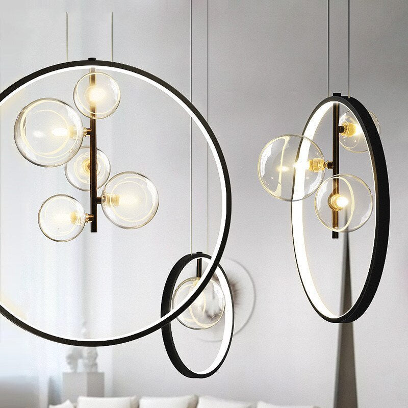Nordic Glass Bubbles LED Modern Pendant Light For Dining Room