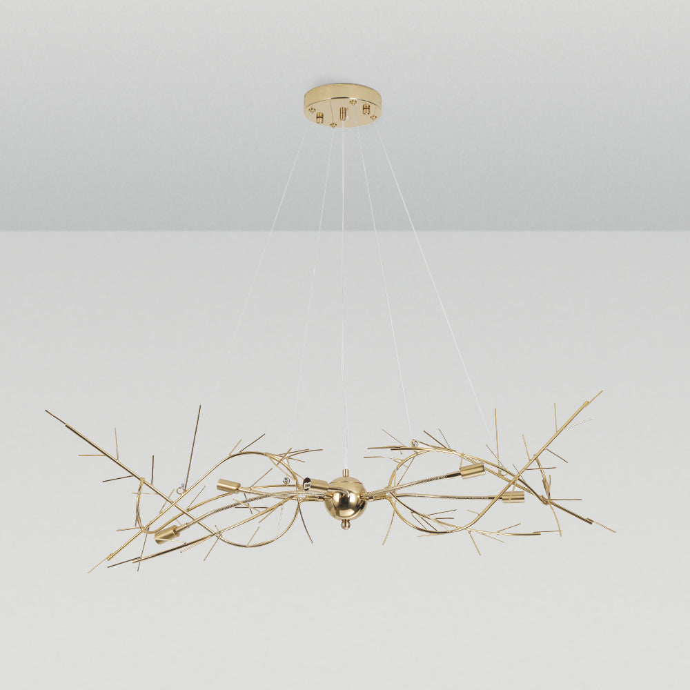 Olivia Gildglow Luxury Ceramic Chandelier Large Foyer Gingko Leaf Living Room - Letslighting