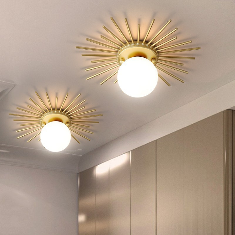 Solara Ceiling Lamp Brass Starburst Glam Modern