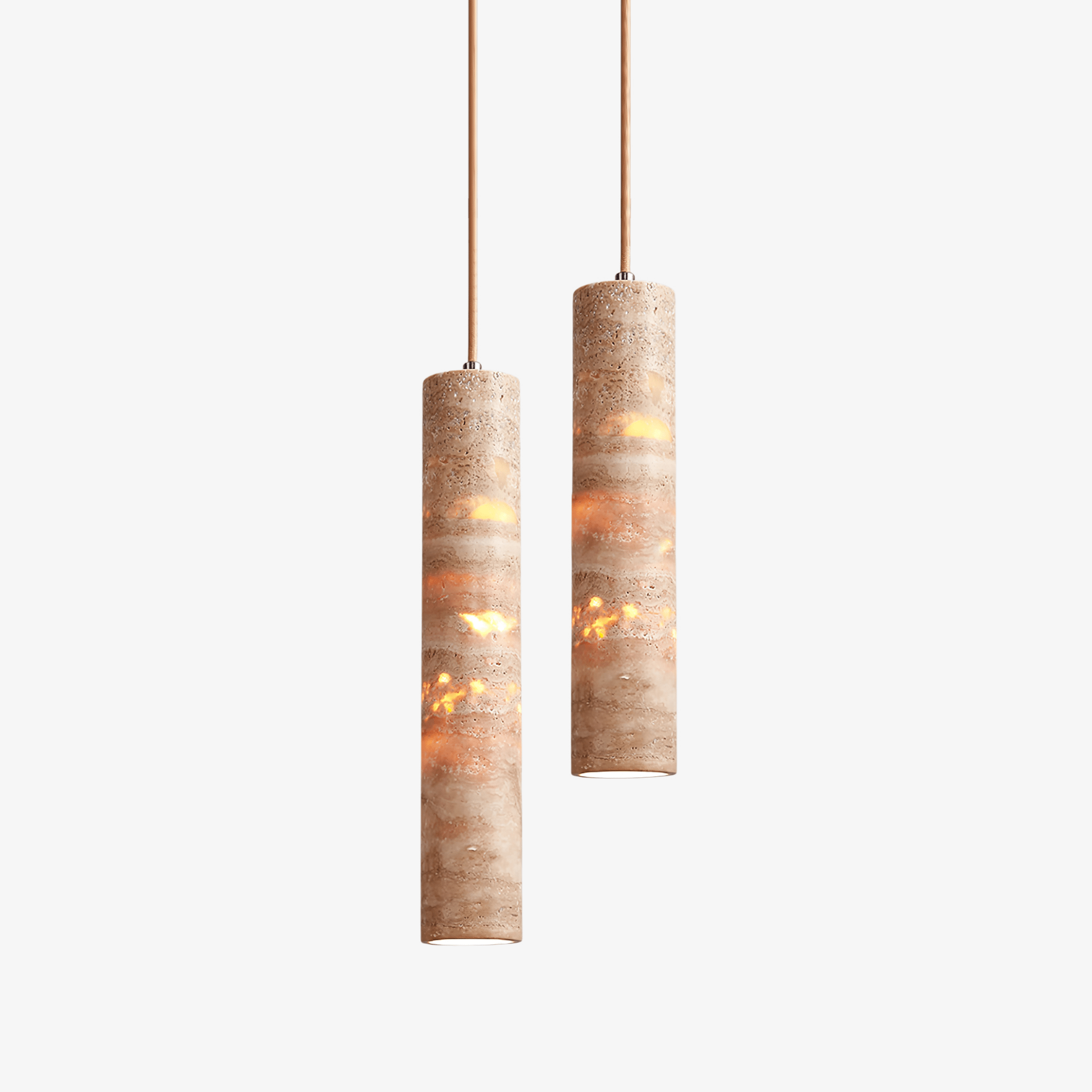Cylindrical Travertine Pendant Light - Letslighting