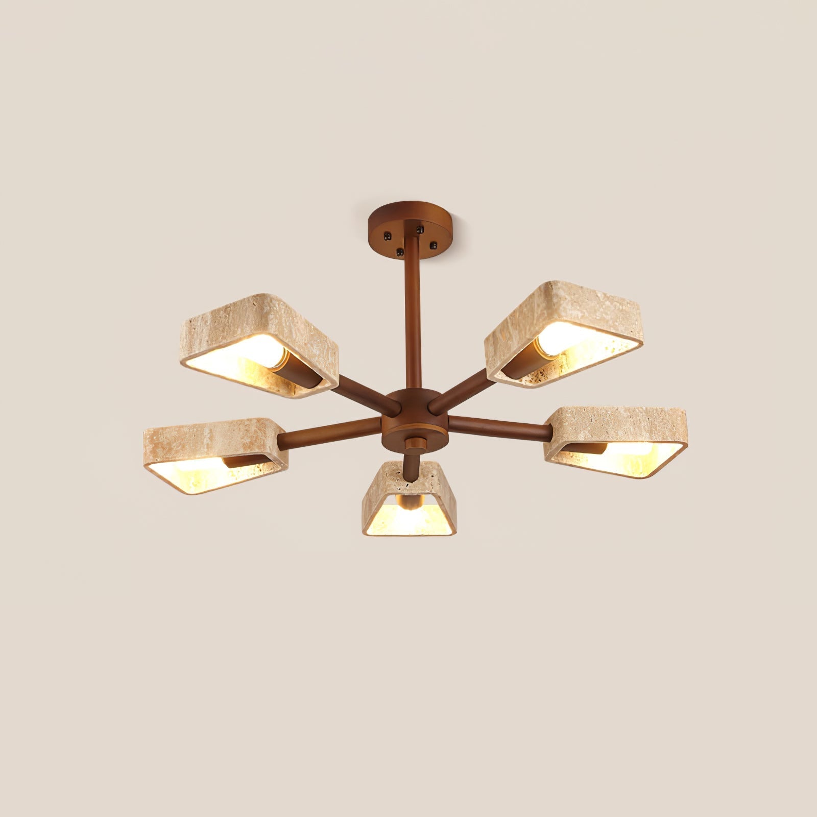 Hedra Travertone Geometric Chandelier