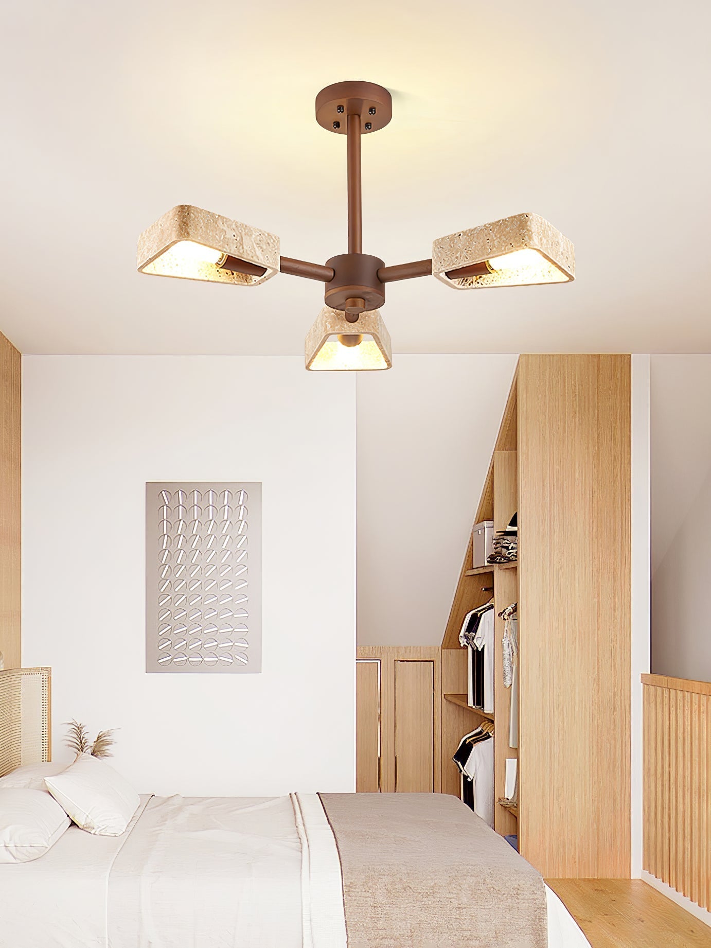 Hedra Travertone Geometric Chandelier