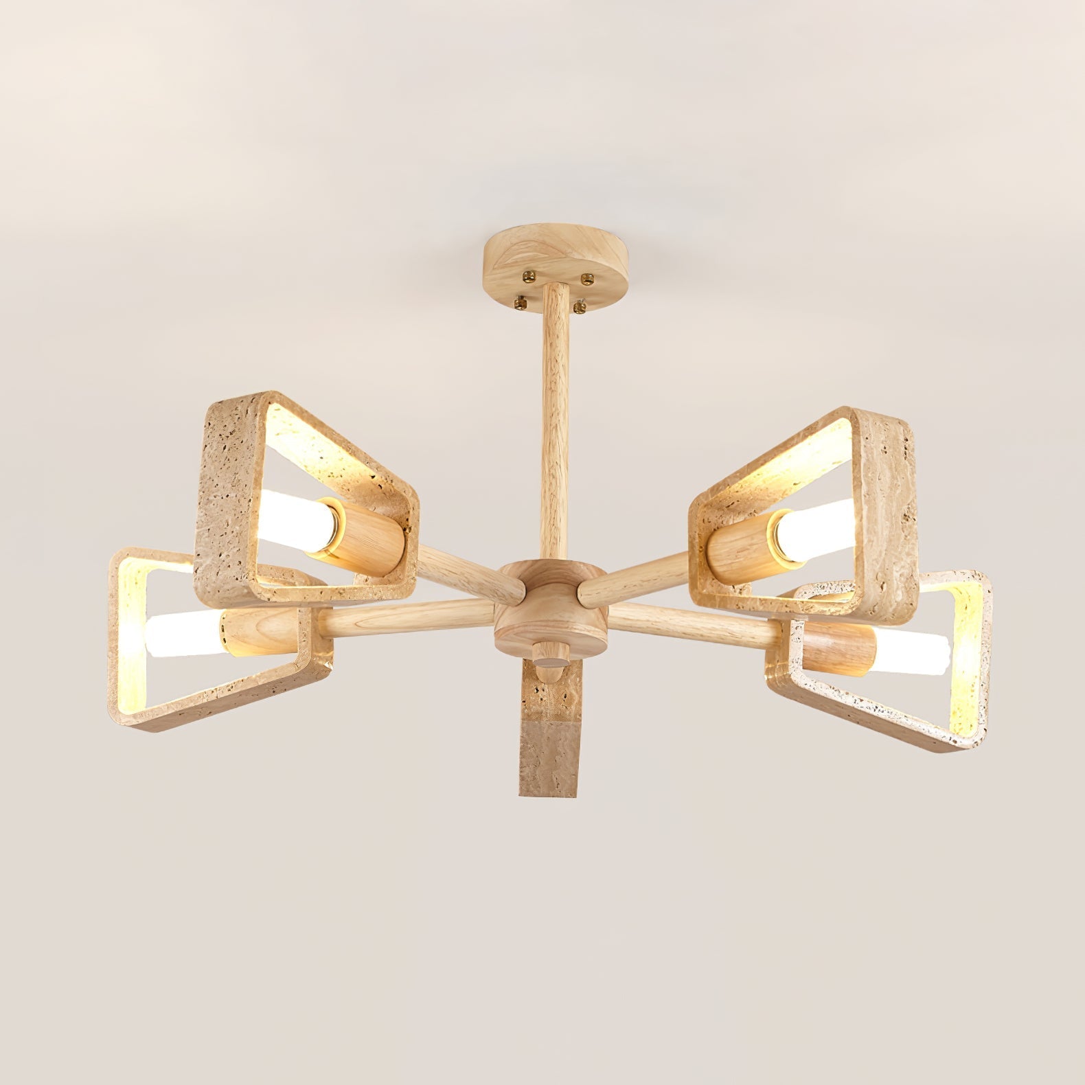 Hedra Travertone Geometric Chandelier