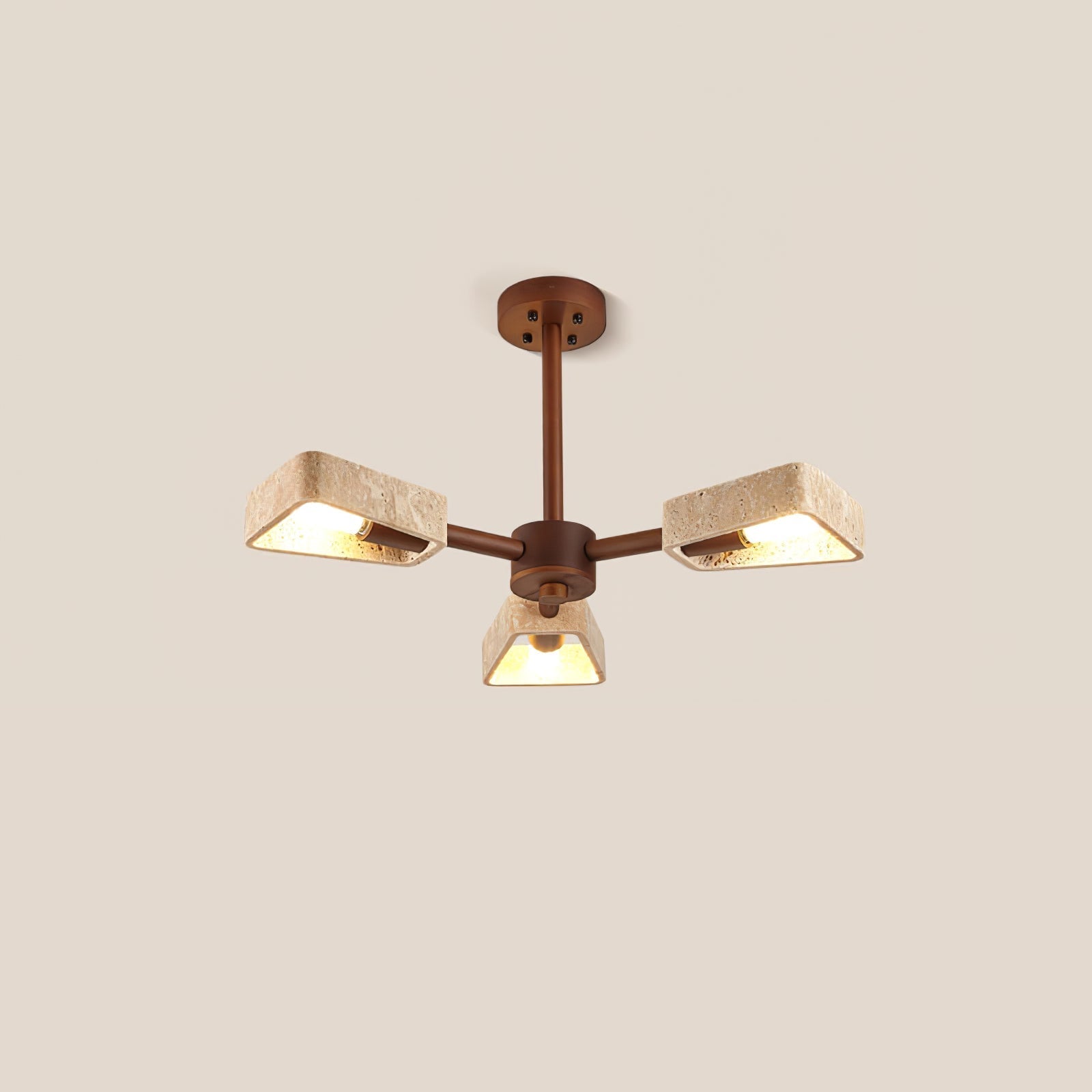 Hedra Travertone Geometric Chandelier