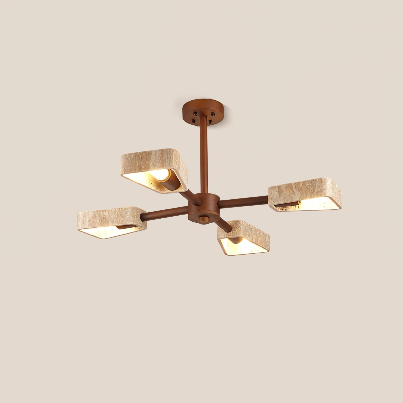 Hedra Travertone Geometric Chandelier