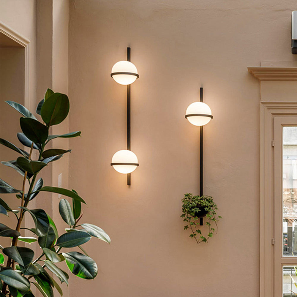 Valentina Modern Globe Acrylic Solar Outdoor Wall Lamp Plant Pot - Letslighting