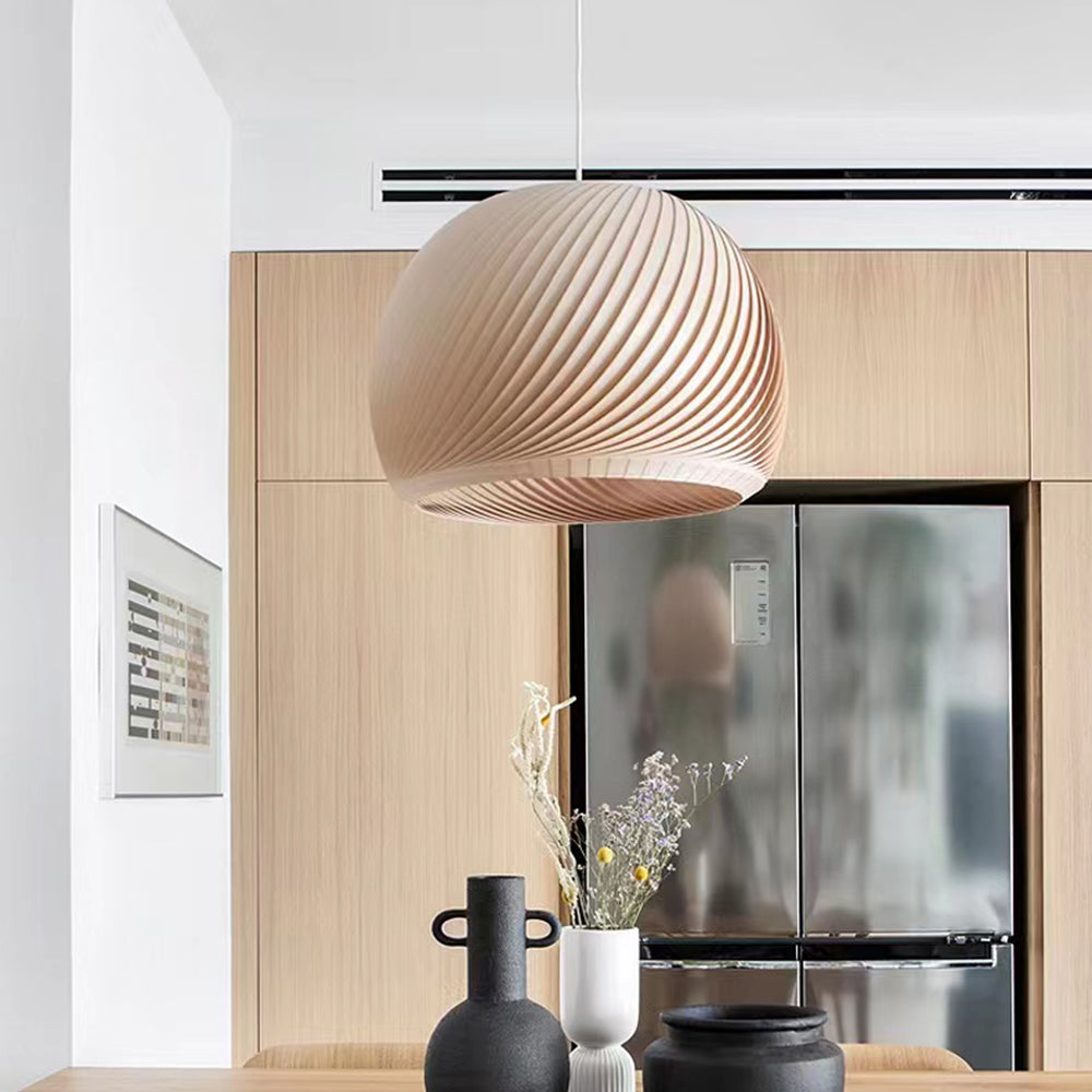 Muto Semi Pendant Light Brown / Wood - Letslighting