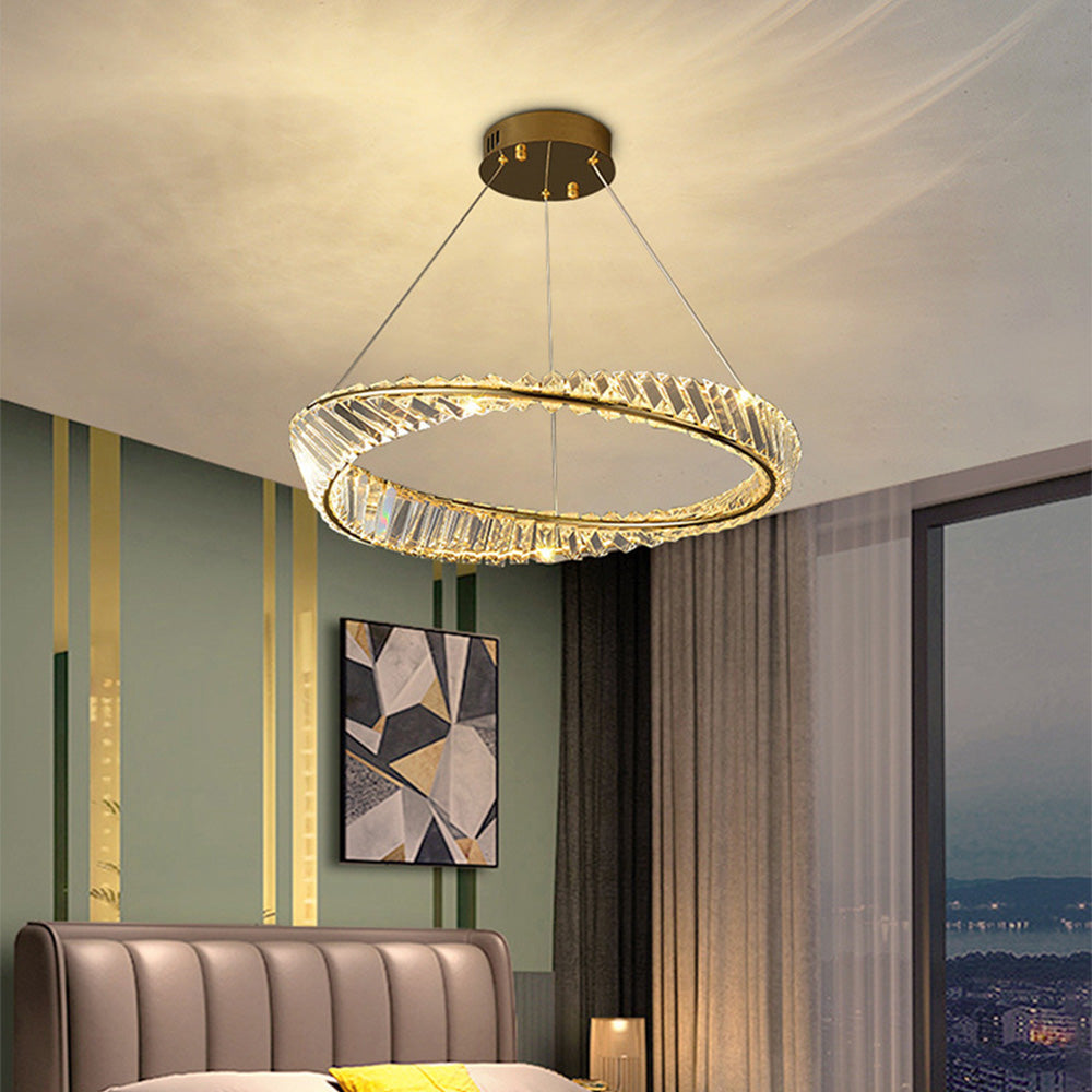Kristy Modern Luxury Round Metal Glass Chandelier