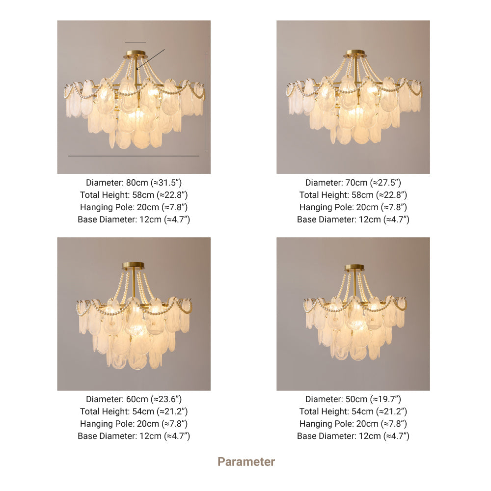 Kristy Elegant Pearl Glass Chandelier - Letslighting
