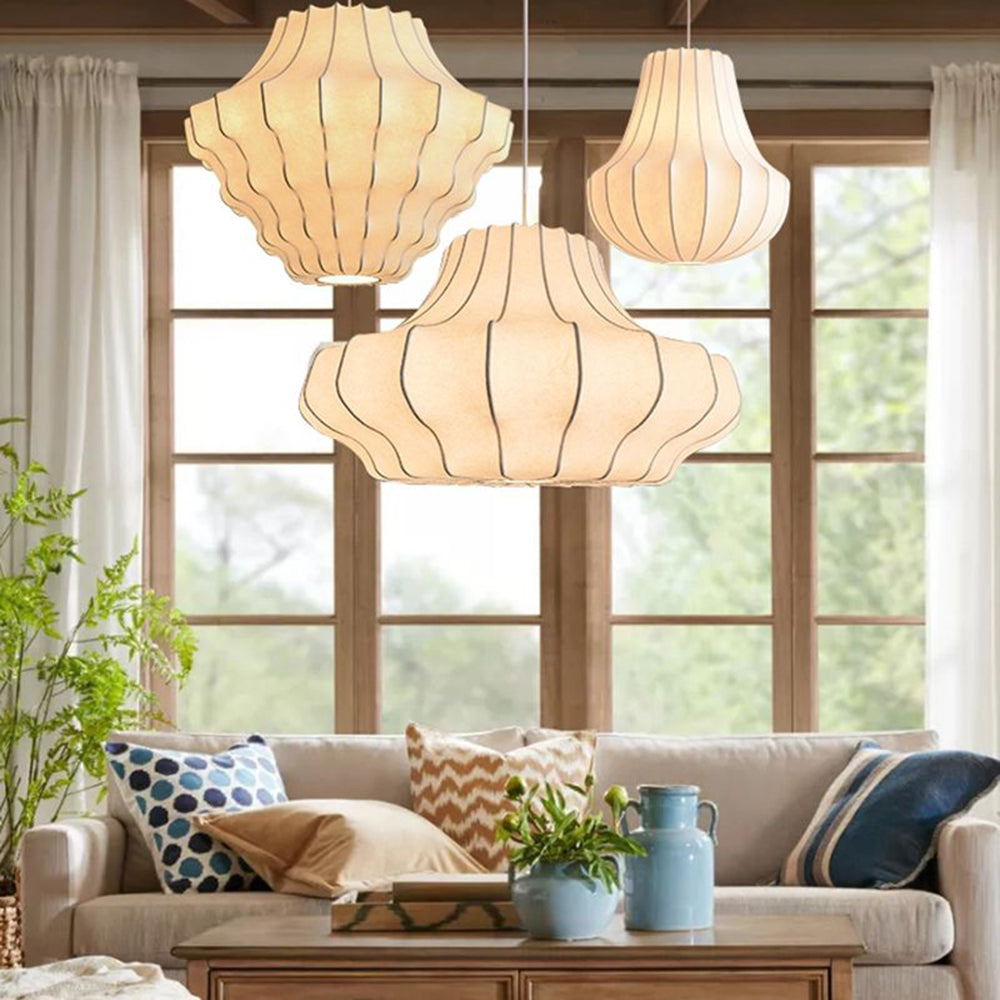 Ritta Artificial Fabric Art Deco Silk Pendant Light - Letslighting