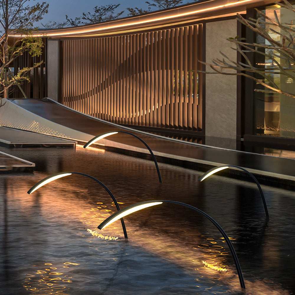 Ray Minimalist Arc Acrylic Metal Ground Lamp Pool