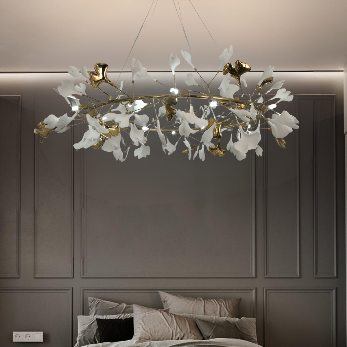 Olivia EarthenGlo Modern Kitchen Art Deco Chandelier Metal Ceramic