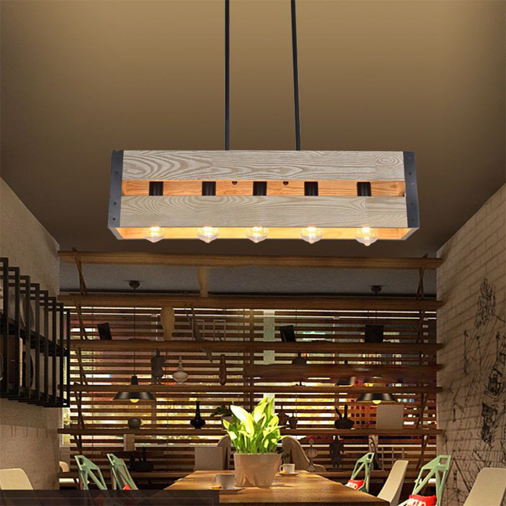 Epoch Retro LED /Wood Pendant Light Living Room/Bedroom - Letslighting