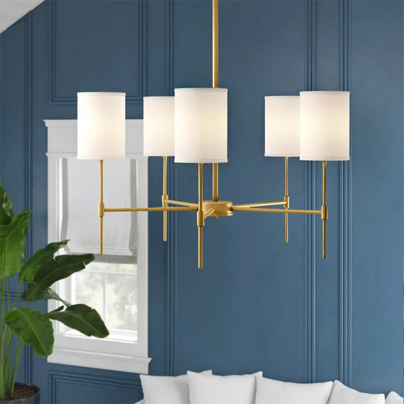 Silva Modern LED Chandelier Metal Fabric Bedroom Living Room