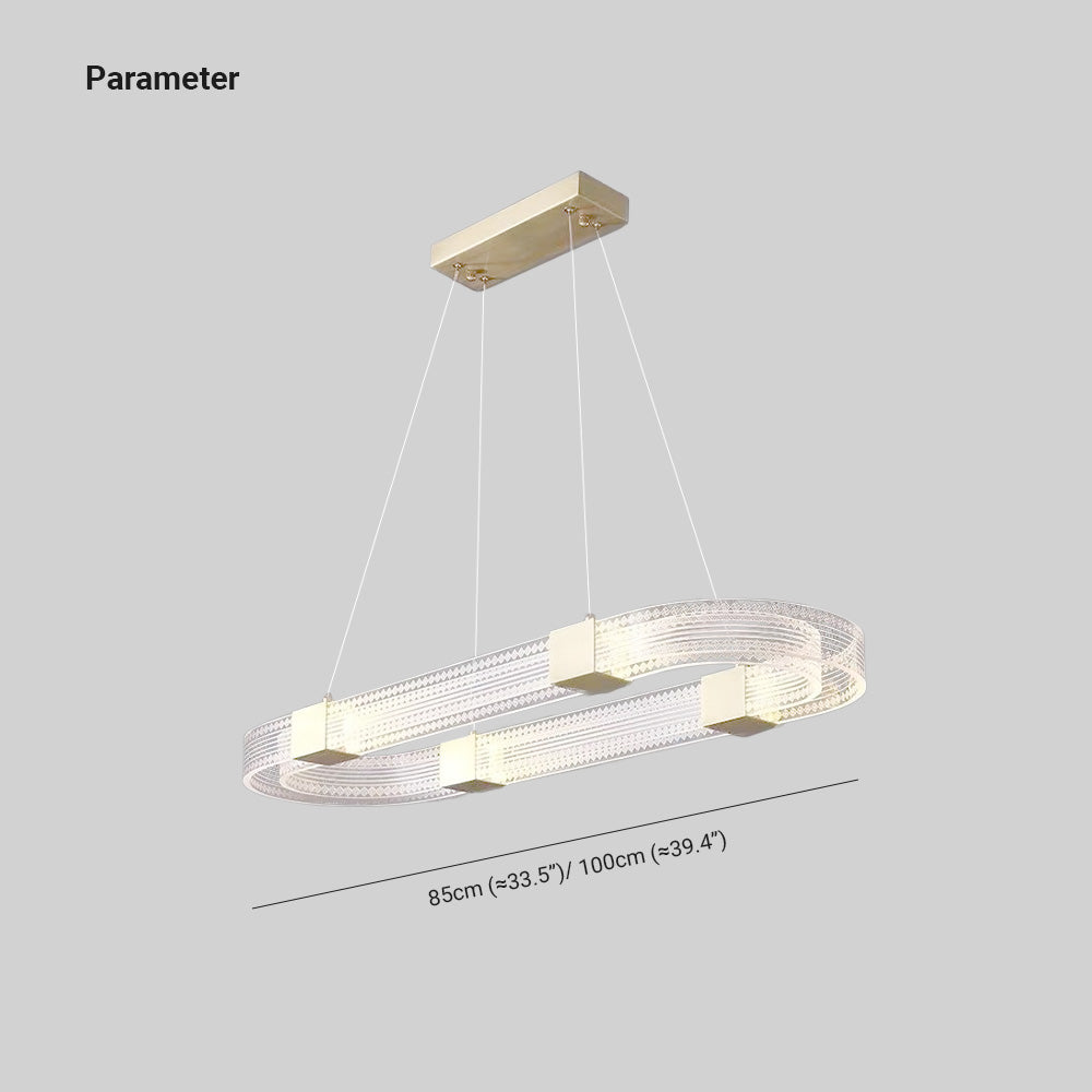Arisha Modern Round Oval Acrylic Metal Pendant Light