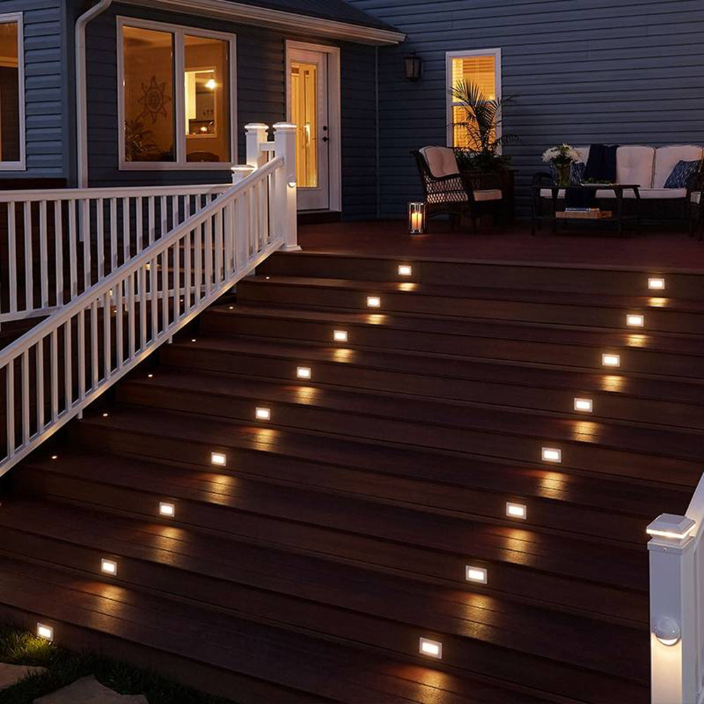 Ray Modern Metal Rectangular Waterproof Outdoor Deck Step Light