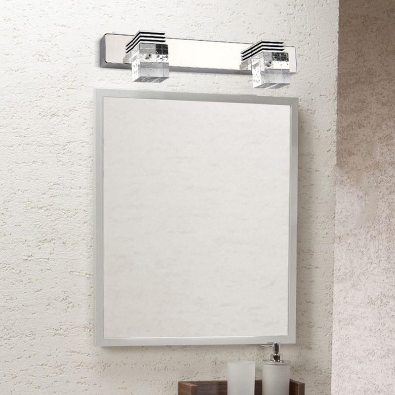 Arisha Modern Square Crystal Vanity Wall Lamp, Bedroom/Bathroom - Letslighting