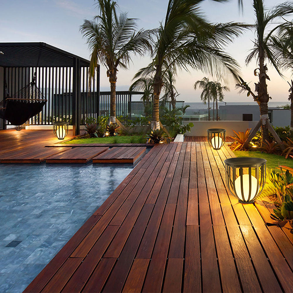 Orr Modern Globe Solar Rechargeable Outdoor Floor Lamp
