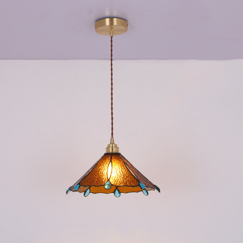 Tiffany Vintage Pendant Light Metal/Glass Bedroom/Living Room/Hallway