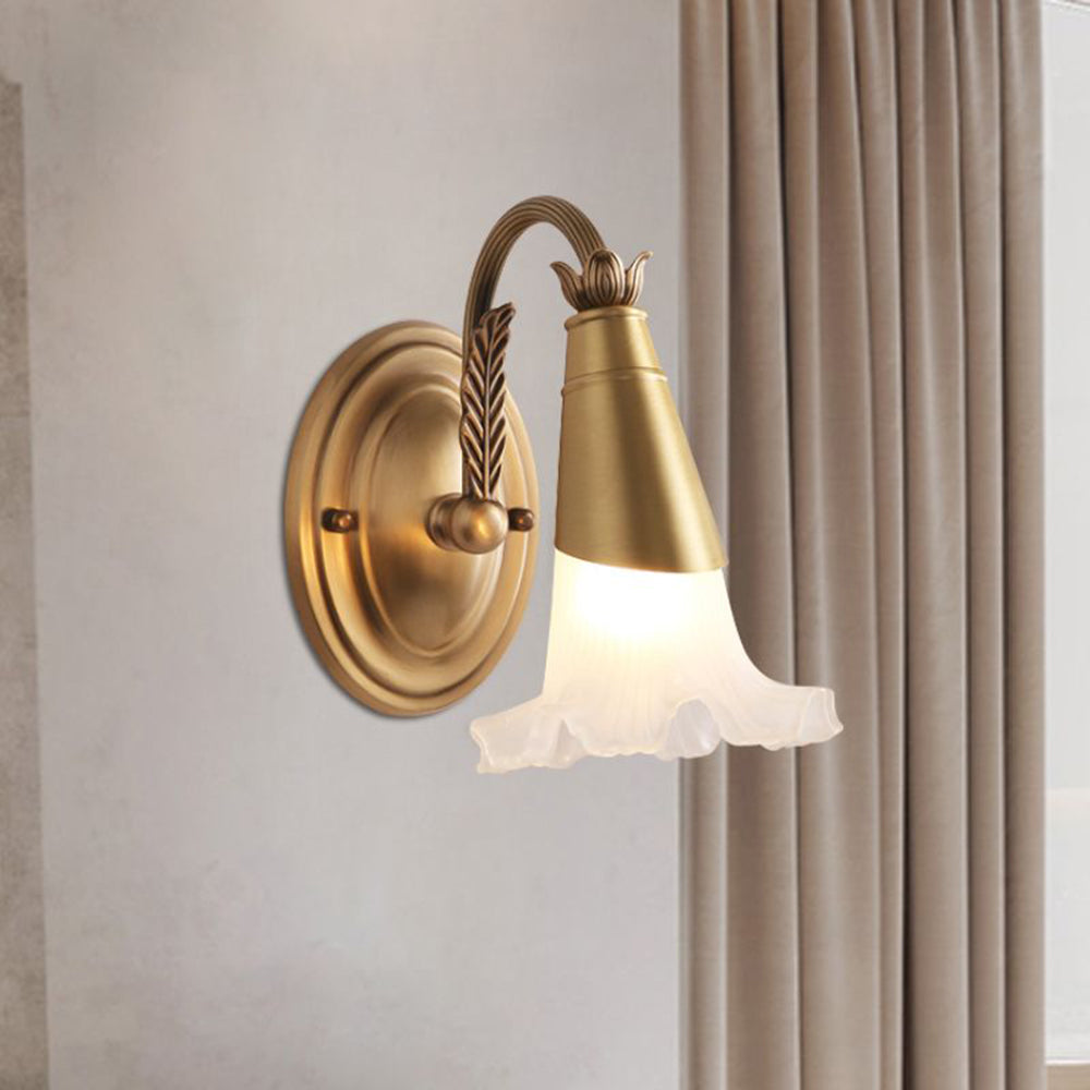 Ray Nordique Retro Flower Metal Glass Wall Lamp