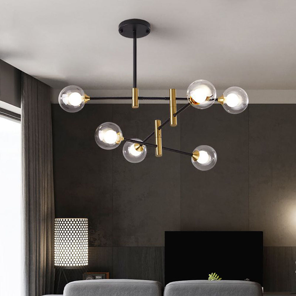 Valentina Nordic Spherical Bubble Metal Glass Chandelier