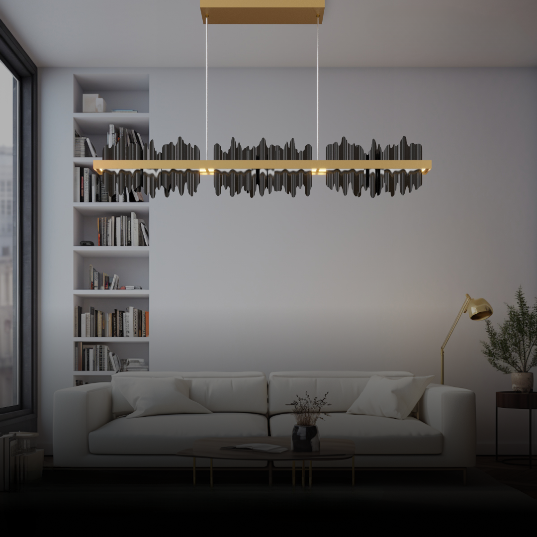 Kristy Industrial Glass Metal Pendant Light Living Room