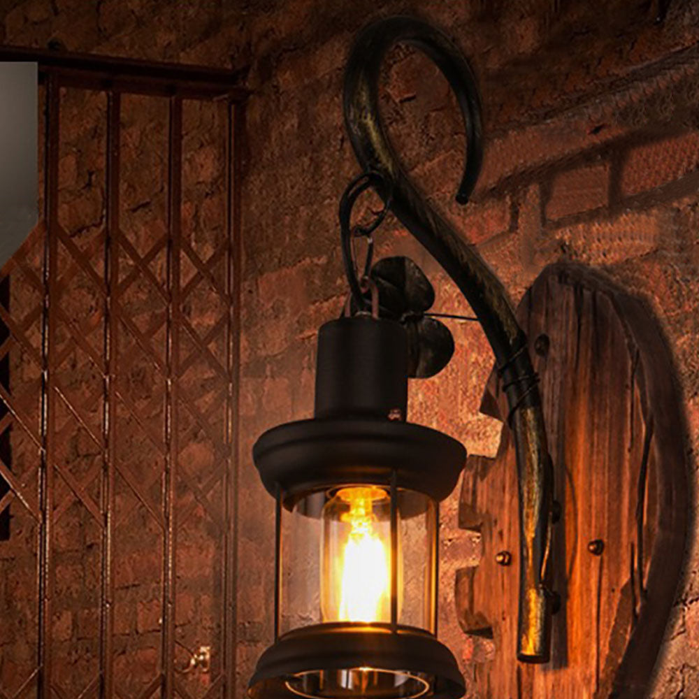 Epoch Wall Lamp Fish Shape Vintage, Wood/Metal, Bedroom