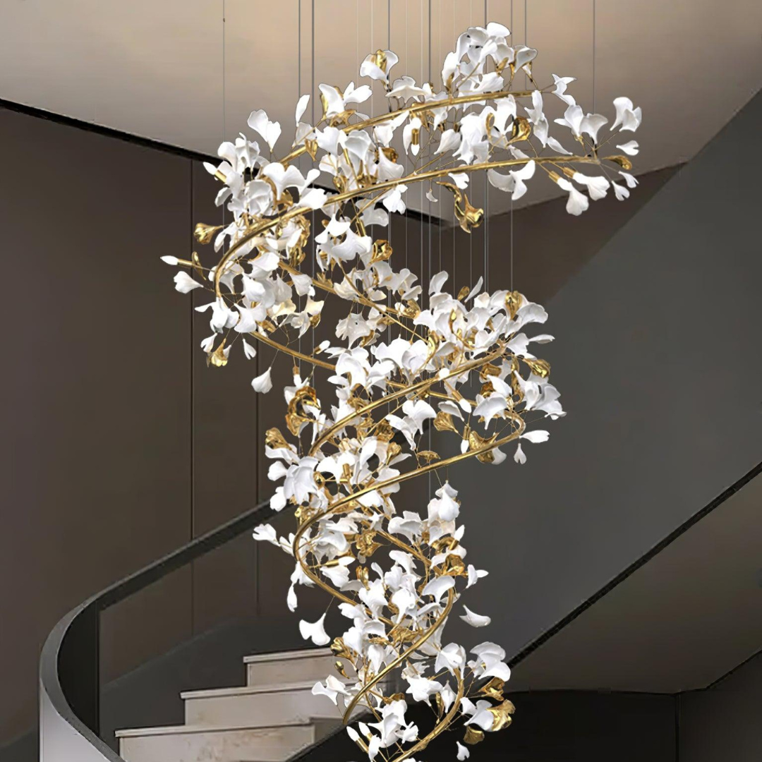 Olivia Modern Staircase Chandelier Metal & Ceramic