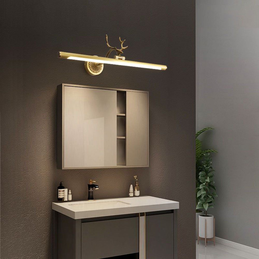 Arisha Modern Staghorn Shaped Vanity Mirror Front Wall Lamp Brass
