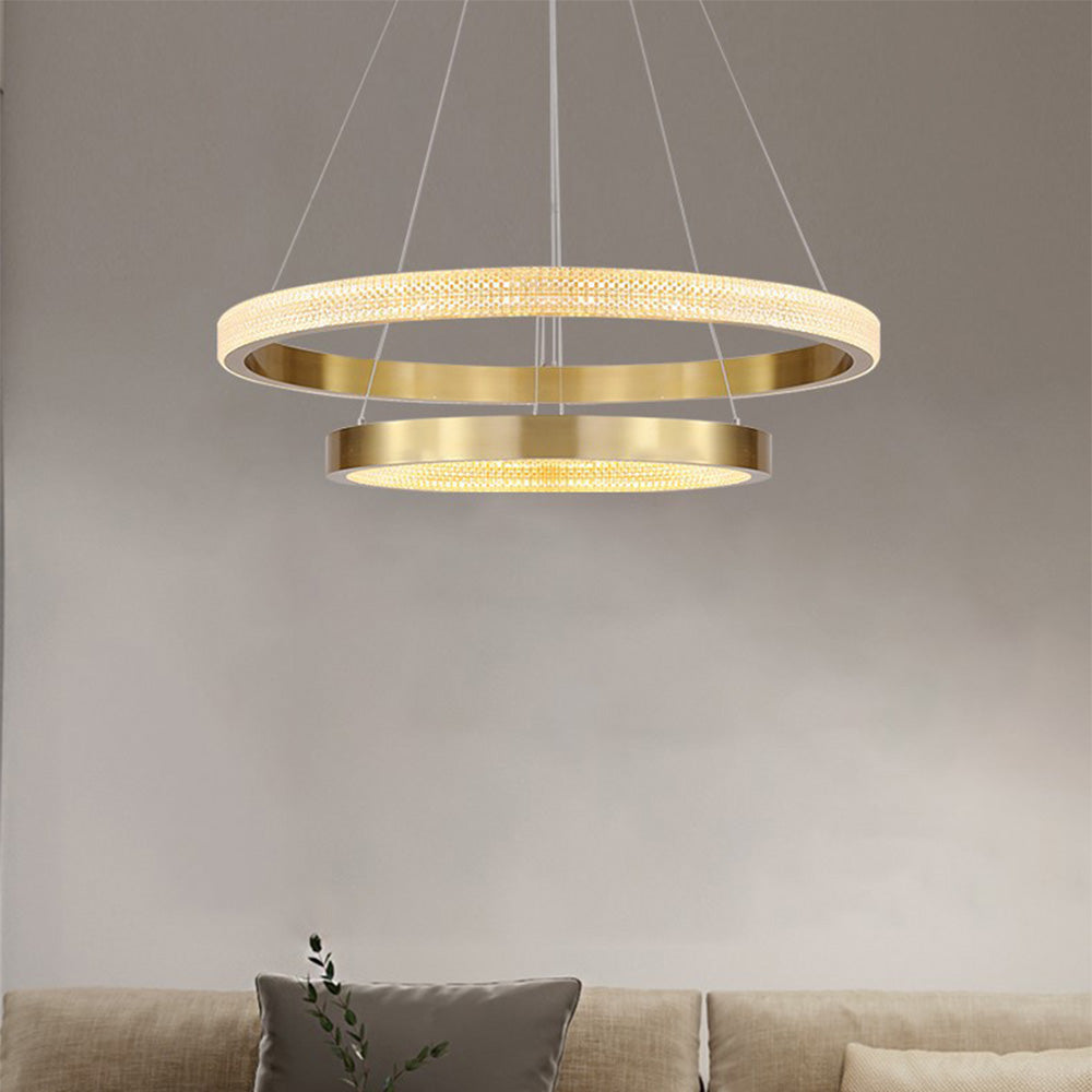 Kristy Modern Ring Metal Arcylic LED Pendant Light - Letslighting