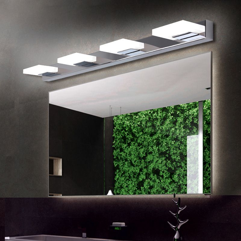 Arisha Modern Square Mirror Front Vanity Metal Wall Lamp