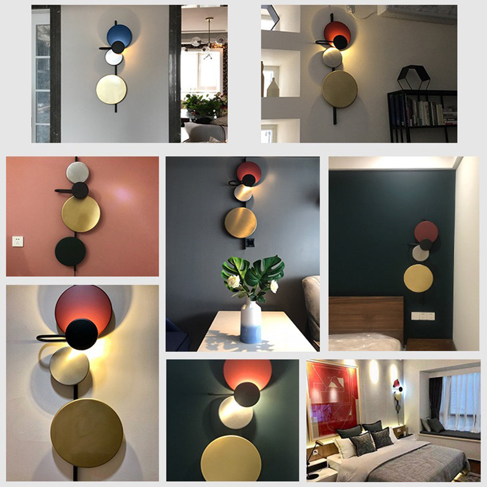 Arisha Modern Circular Metal Wall Lamp, Living Room