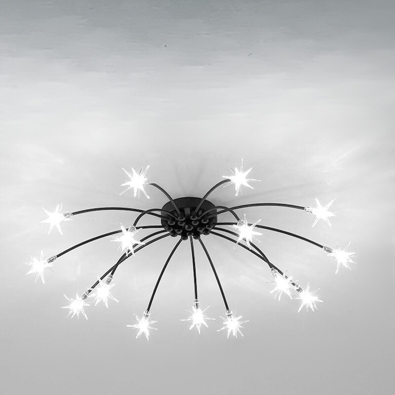 Arisha Art Deco Starry Metal Glass Flush Mount Ceiling Light - Letslighting